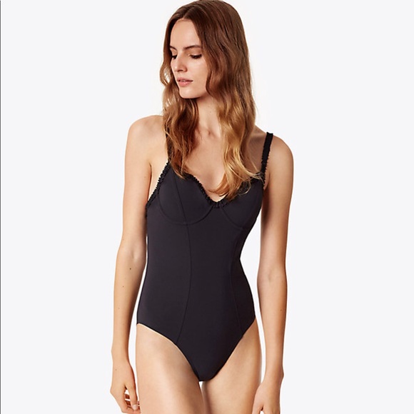Tory Burch Swim Solid Ruffle One Piece Bathing Suit Poshmark